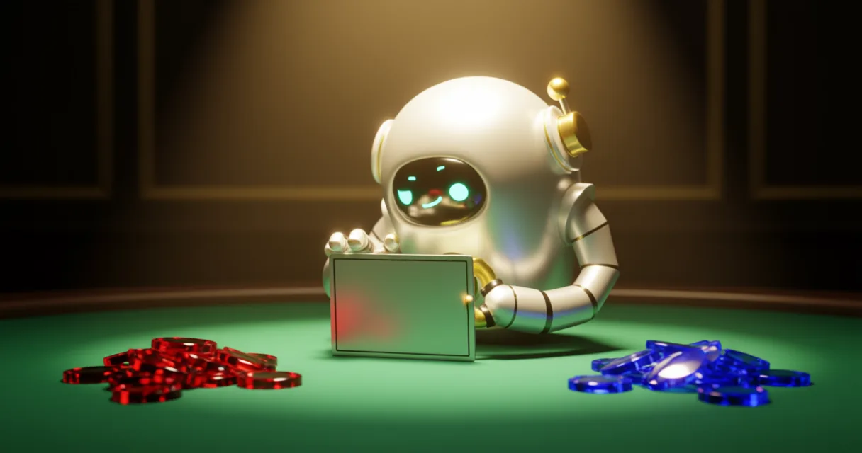 Professional baccarat table setup with cards and chips